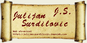 Julijan Šurdilović vizit kartica